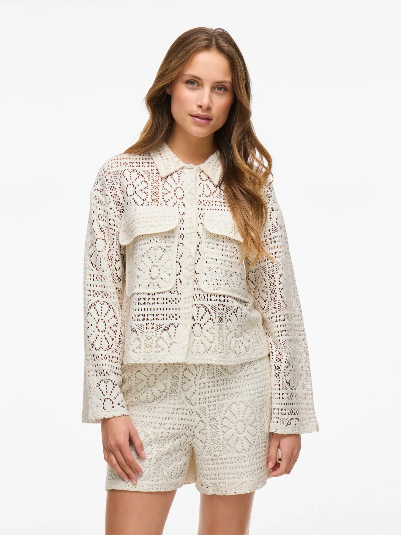 VIMERINDA CROCHET L/S SHIRT - NOOS