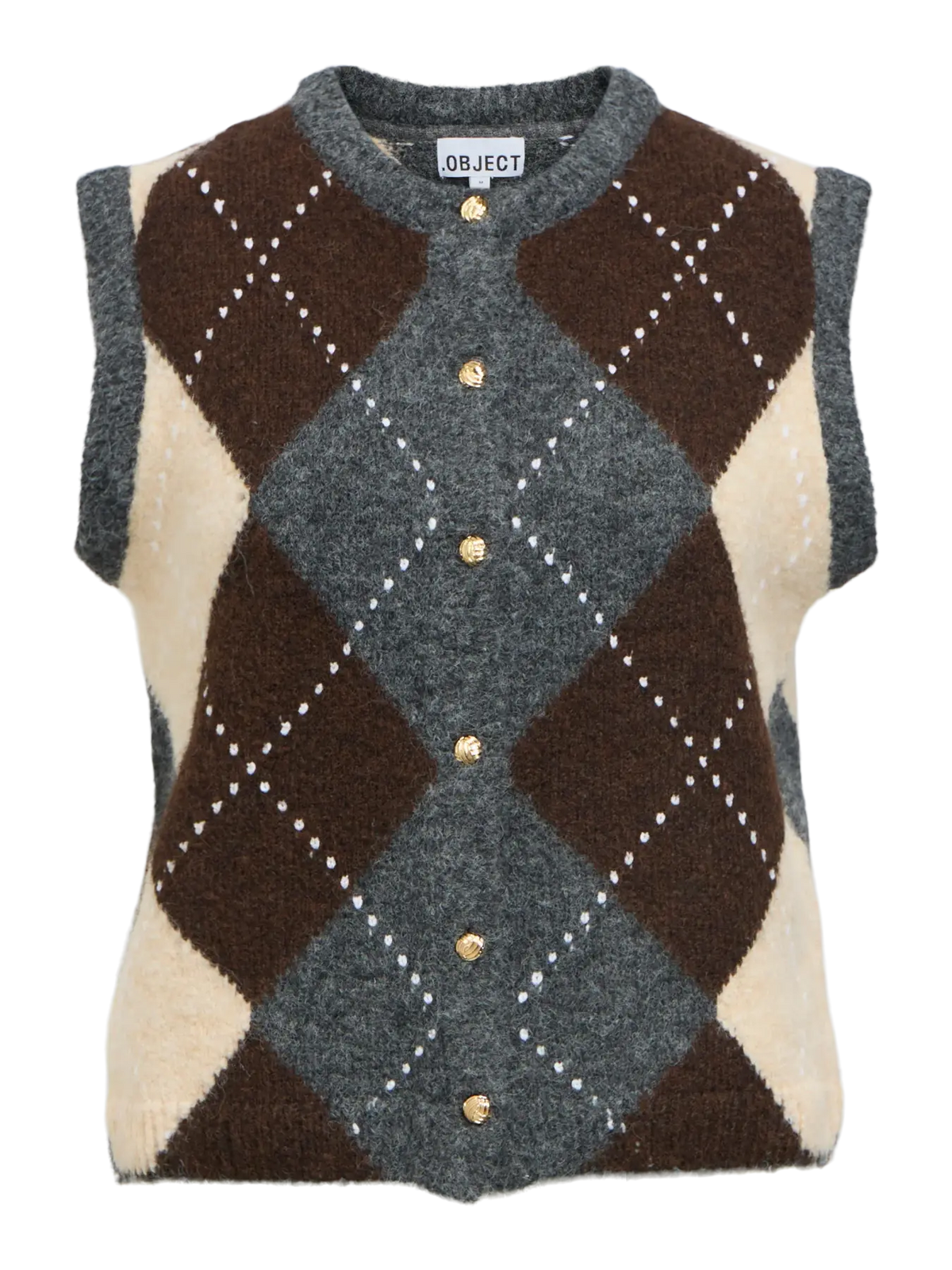 OBJBRENDA RE KNIT VEST CARDIGAN