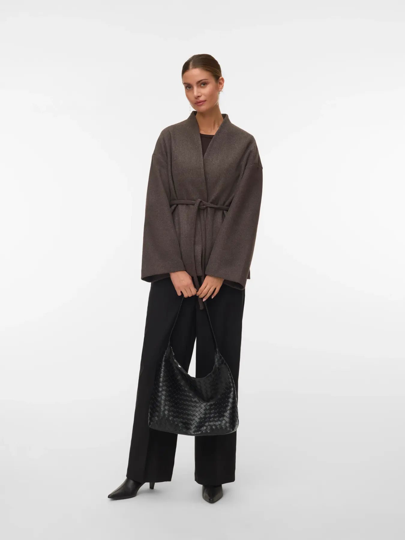 AWSIJINA LS V-NECK SHORT JACKET NOOS-brun