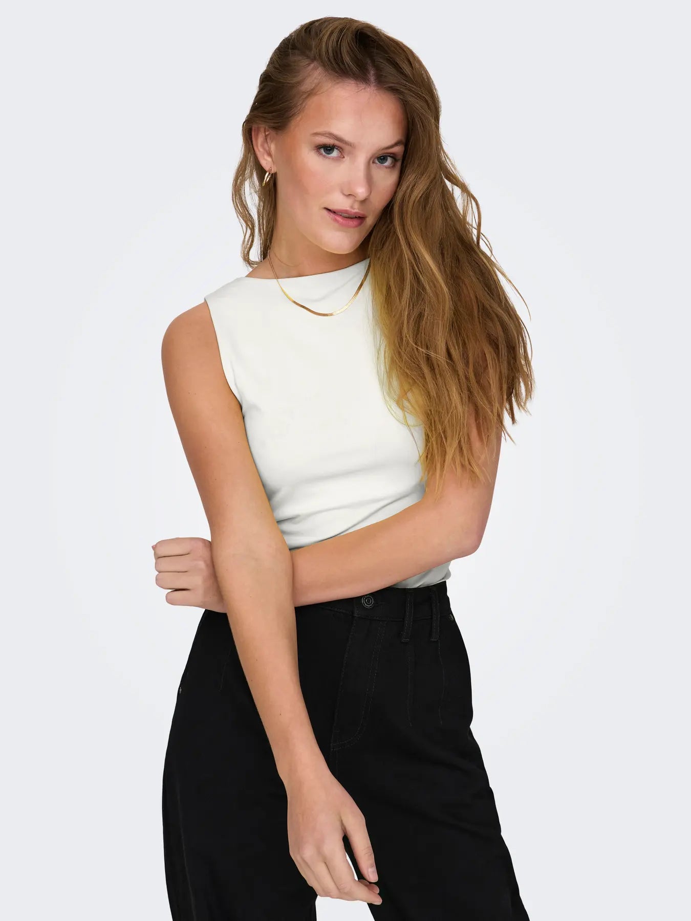 ONLEA S/L 2-WAYS FIT TOP JRS-CLOUD DANCER