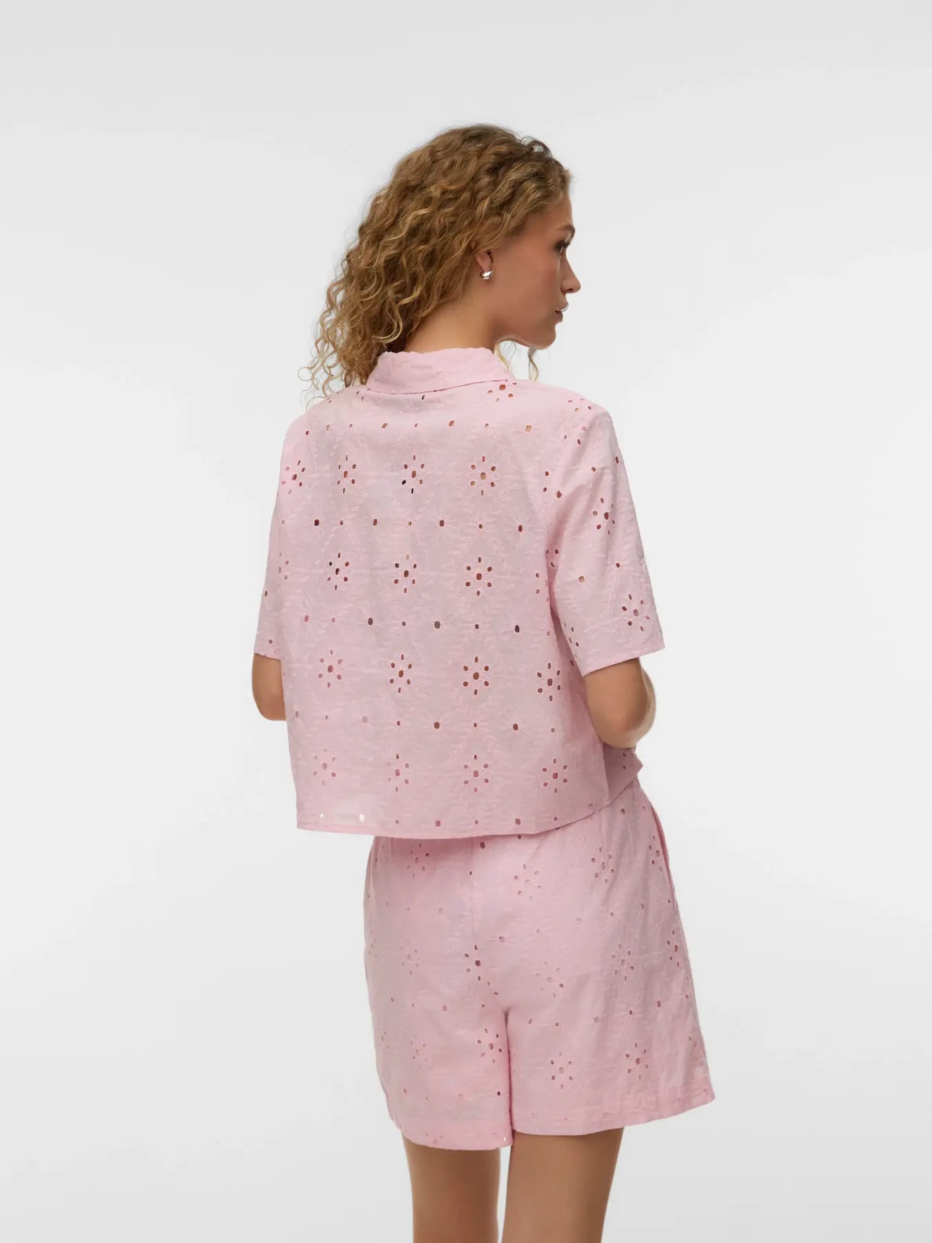 VMELIZA SHORT 2/4 SLEEVE SHIRT WVN NOOS-rosa