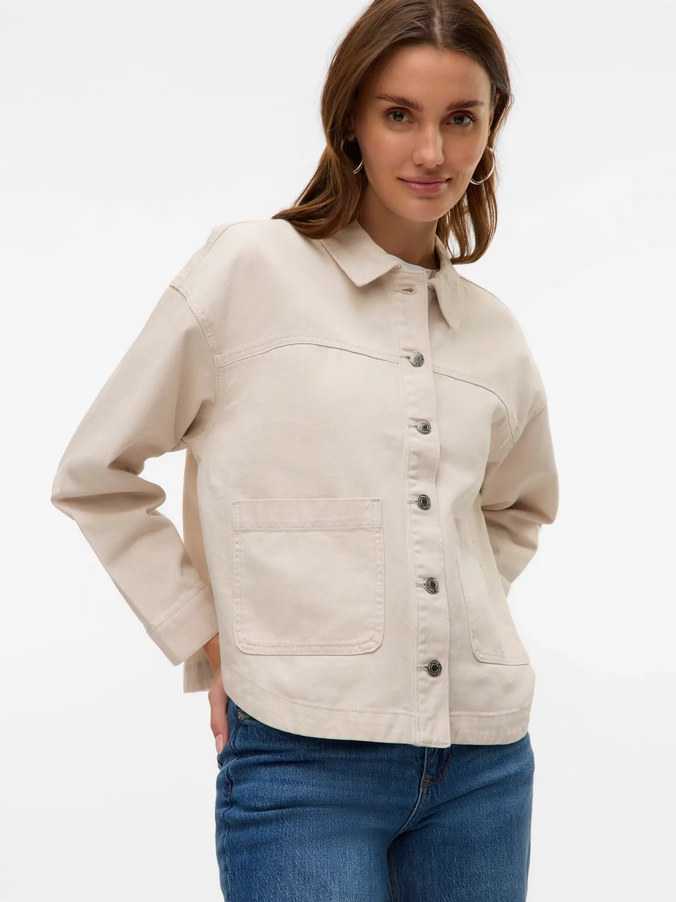VMJAMIE LS DENIM SHACKET-BIRCH