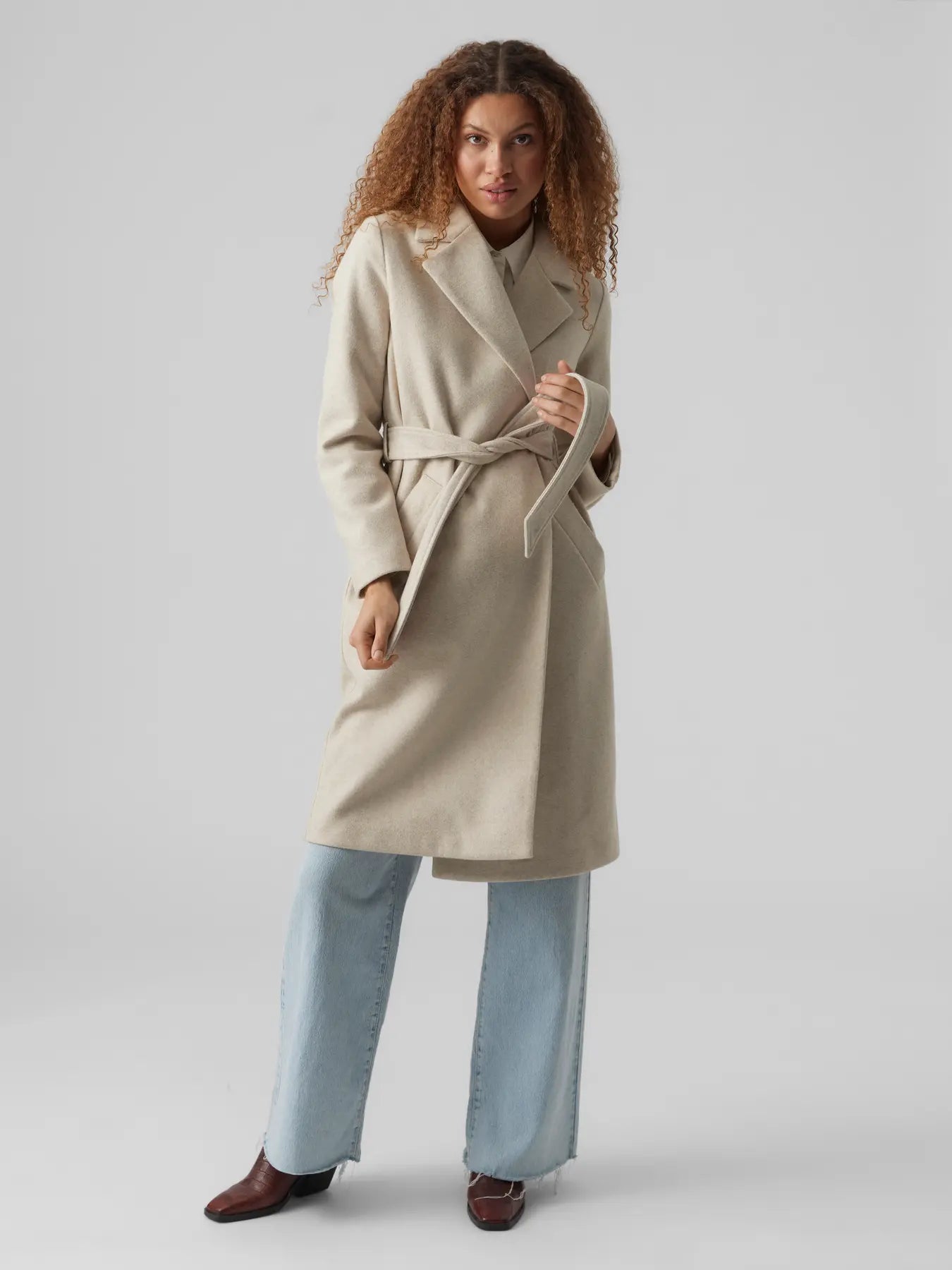 VMFORTUNEAYA LONG COAT-OATMEAL MELANGE