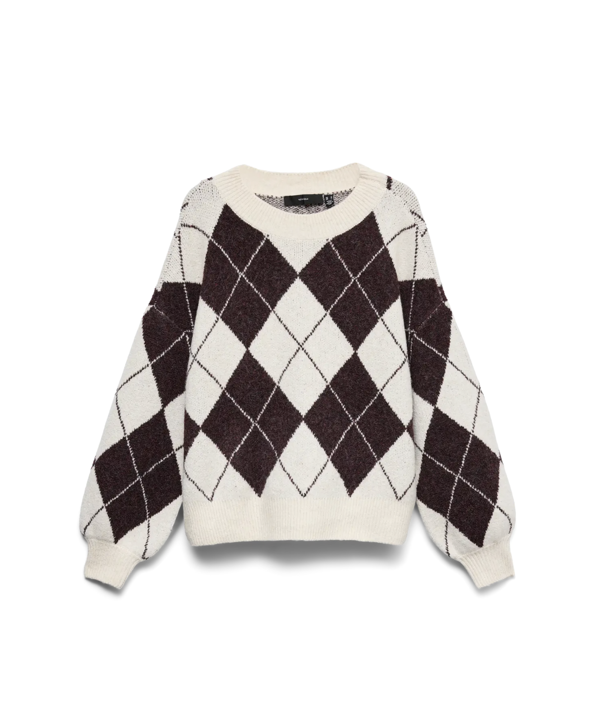 VMDOFFY JAQUARD LS O-NCK PULLOVER- winsorwine