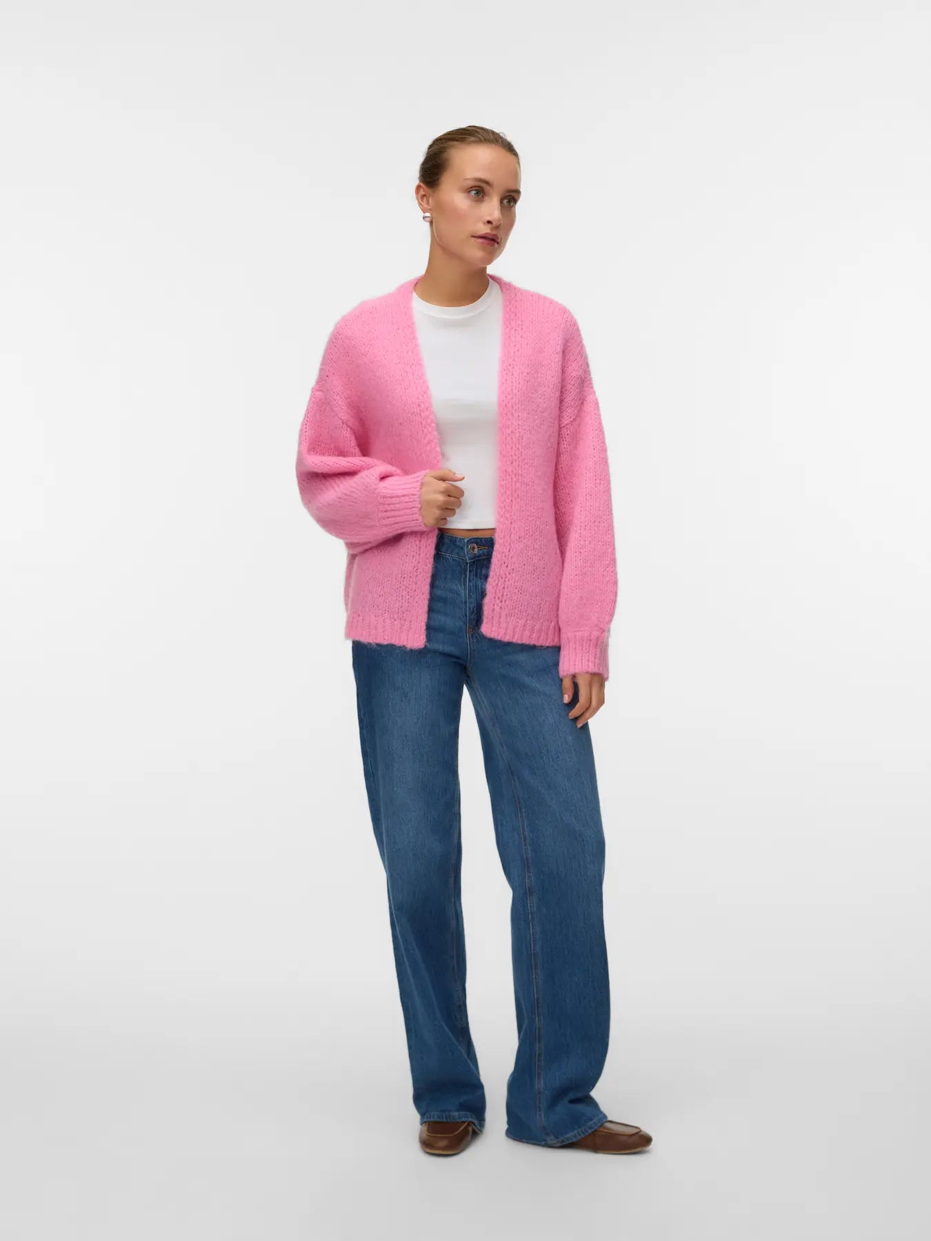 VMMAYBE LS OPEN CARDIGAN NOOS-pink cosmos