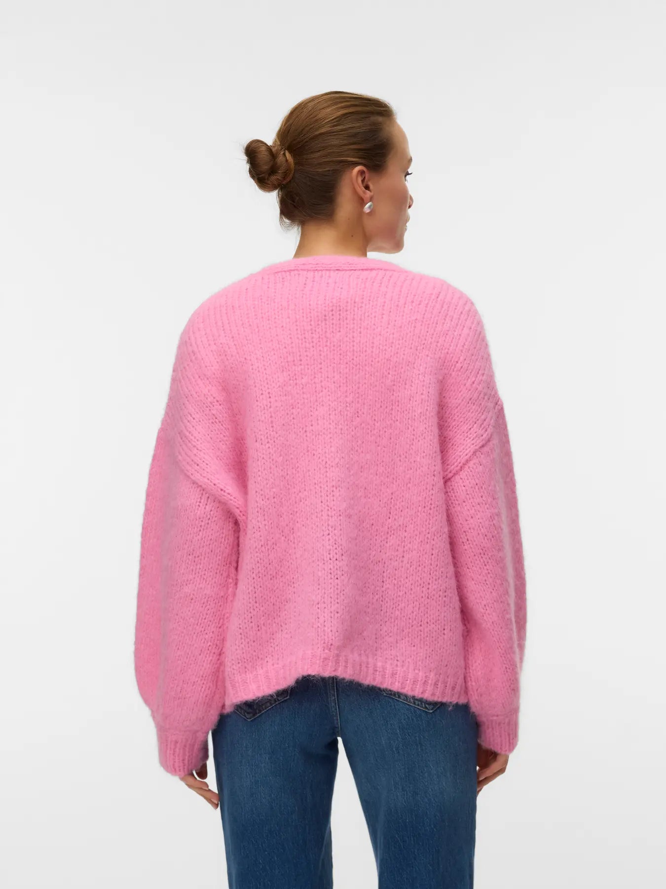VMMAYBE LS OPEN CARDIGAN NOOS-pink cosmos