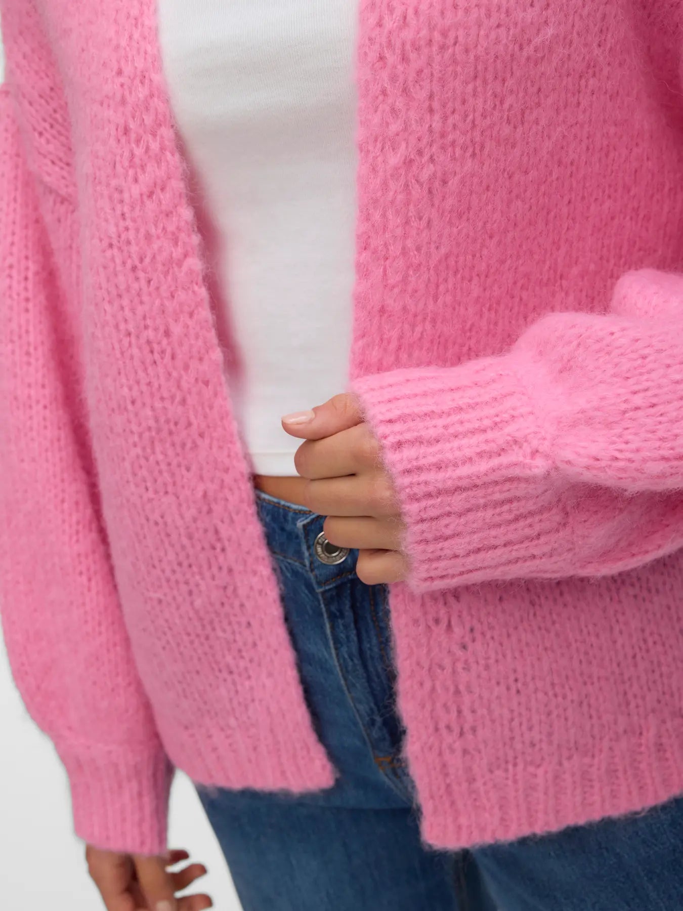 VMMAYBE LS OPEN CARDIGAN NOOS-pink cosmos