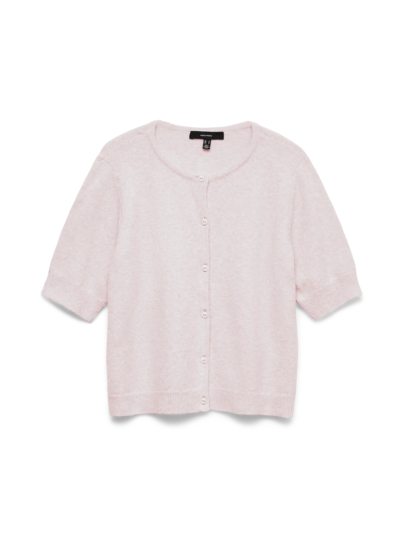 VMDOFFY 2/4 O-NECK BUTTON CARDIGAN NOOS-pink-a-boo