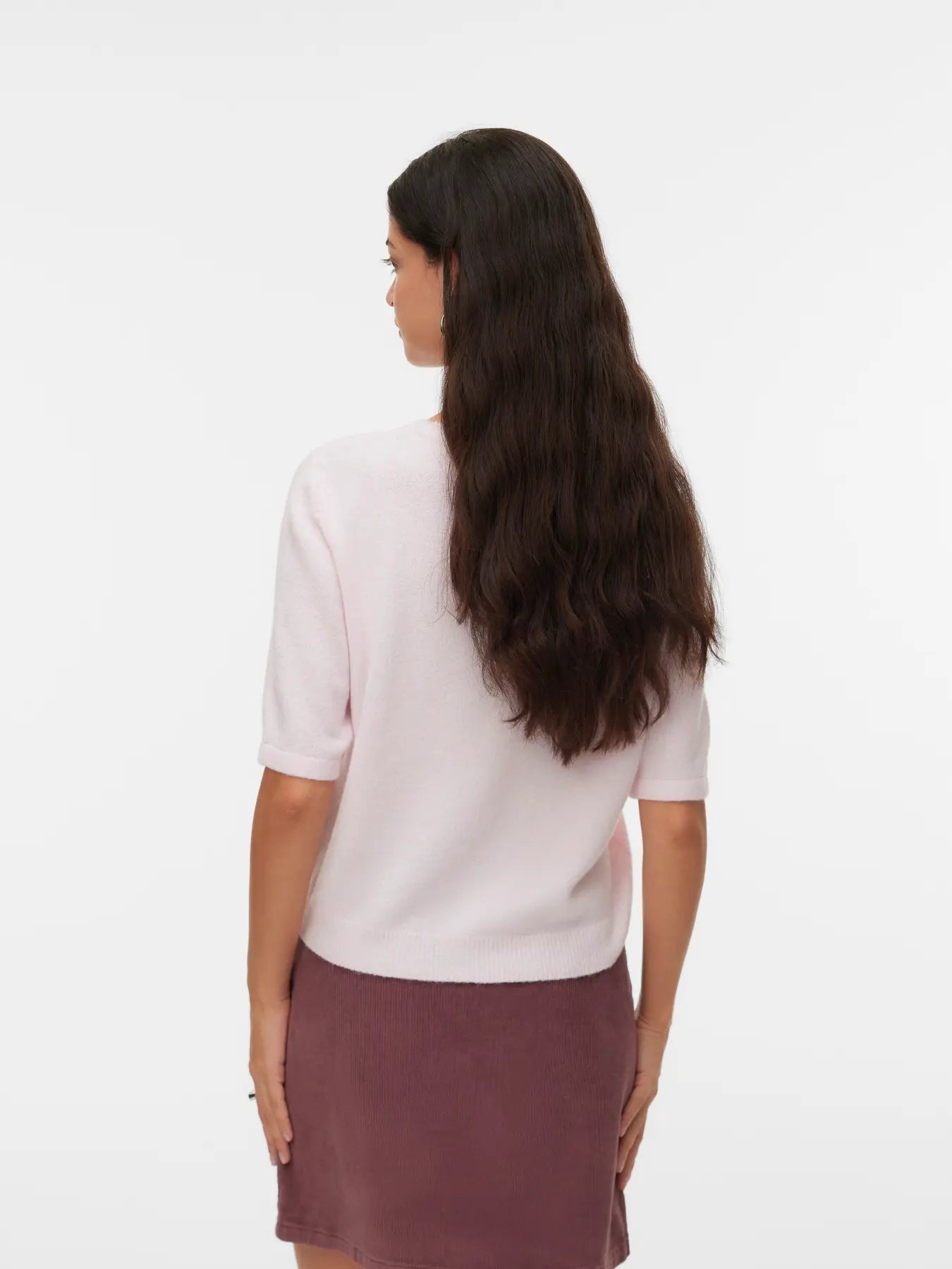 VMDOFFY 2/4 O-NECK BUTTON CARDIGAN NOOS-pink-a-boo