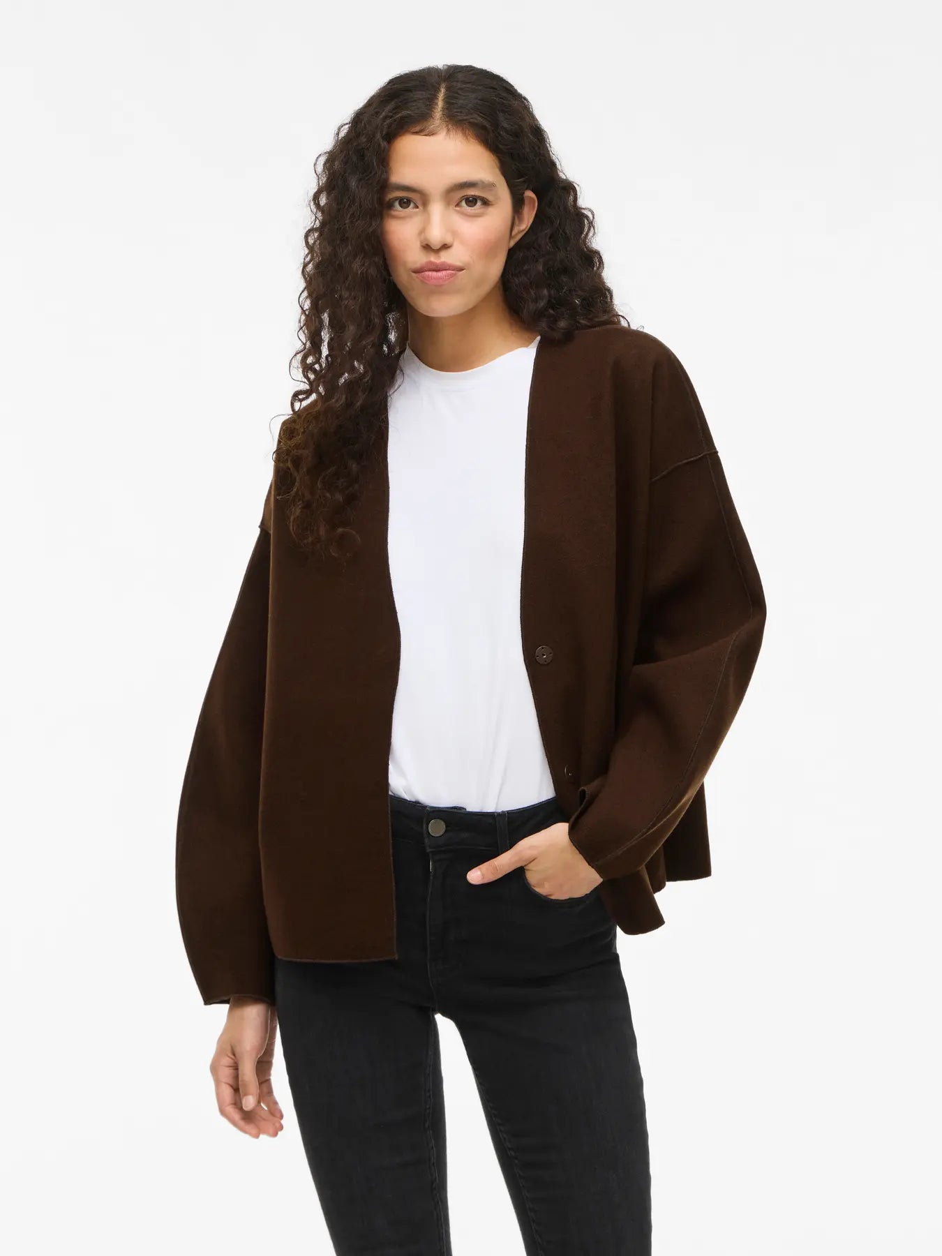 VIJUICE LOOSE L/S JACKET - COFEE BEAN