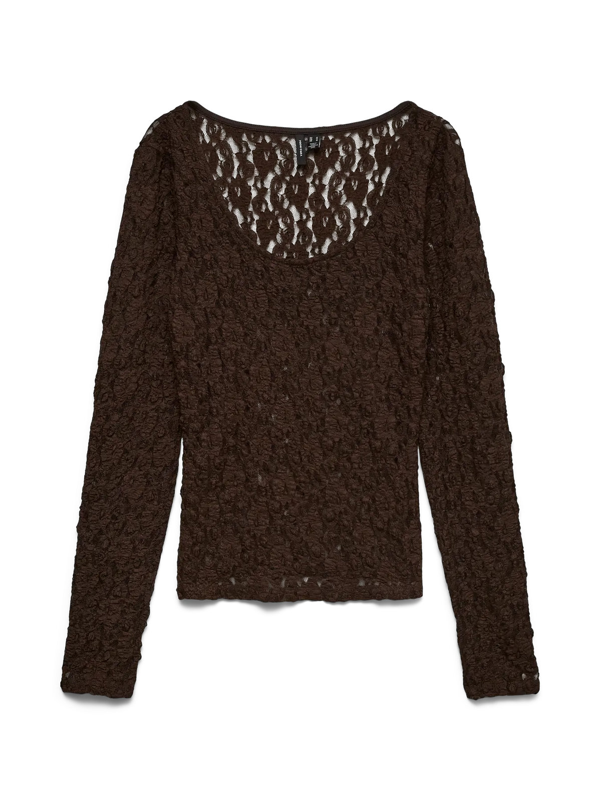 VMFLORA LS 2-WAY LACE TOP JRS NOOS-brun