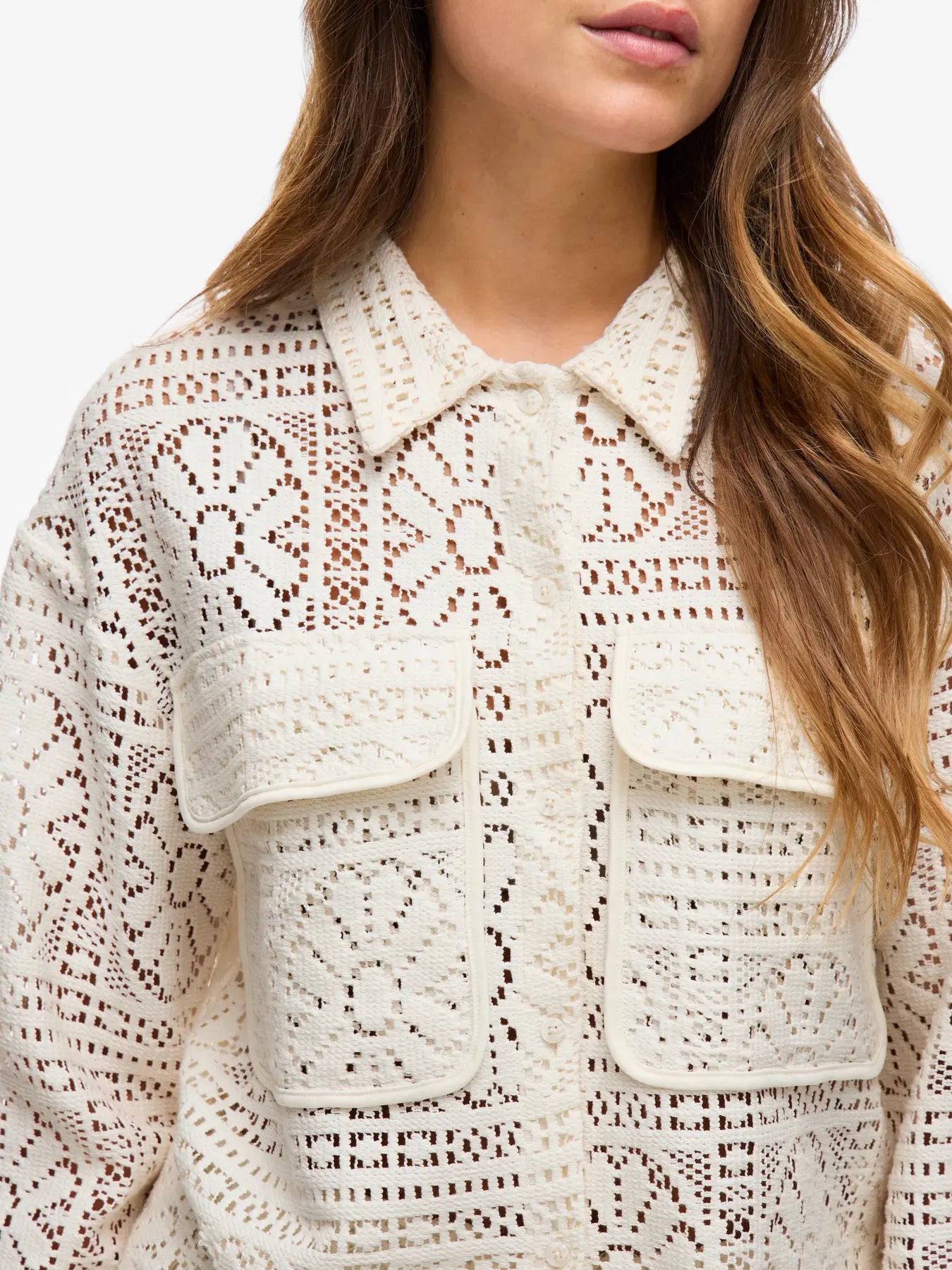 VIMERINDA CROCHET L/S SHIRT - NOOS
