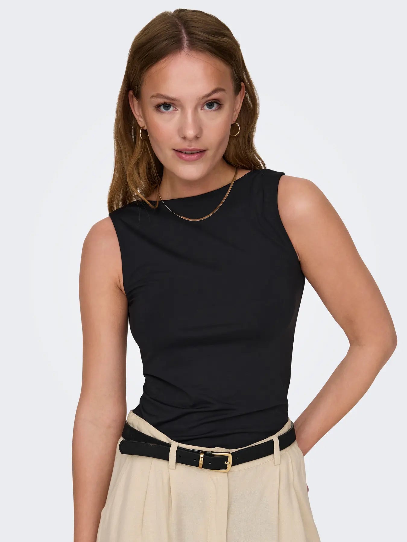 ONLEA S/L 2-WAYS FIT TOP JRS-Svart