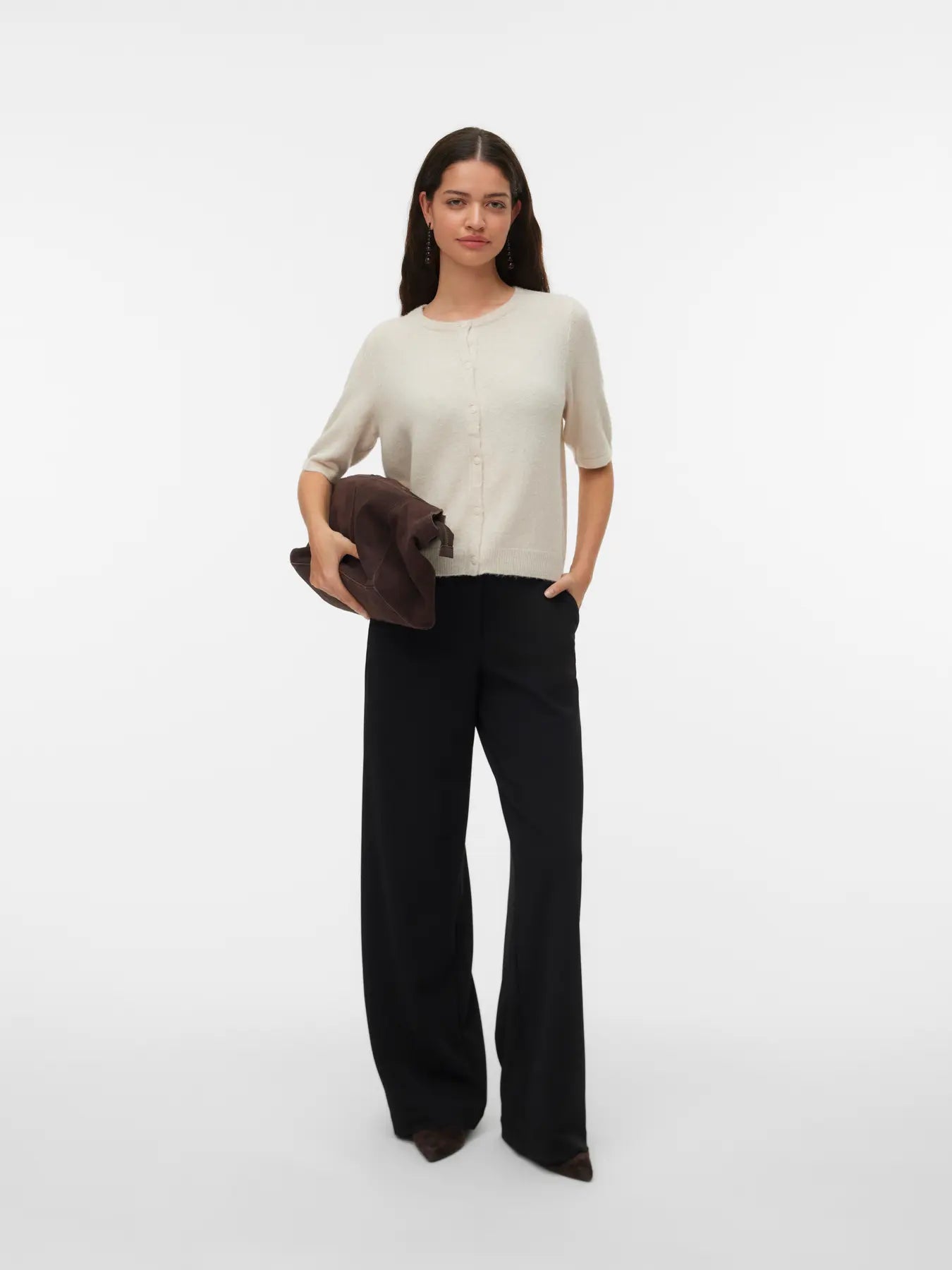 VMDOFFY 2/4 O-NECK BUTTON CARDIGAN NOOS-birch