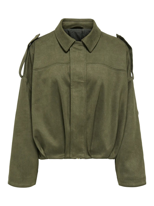 ONLMOON-STINA FAUX SUEDE BOMBER PNT NOOS: Grape Leaf