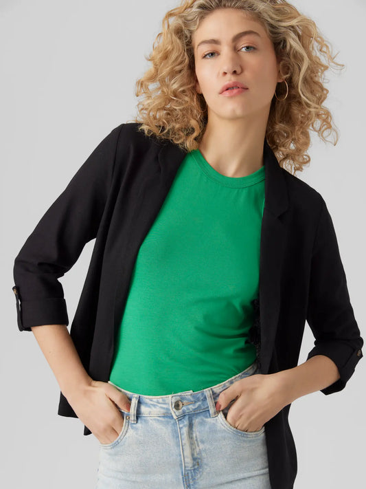VMJESMILO 3/4 LOOSE BLAZER- BLACK
