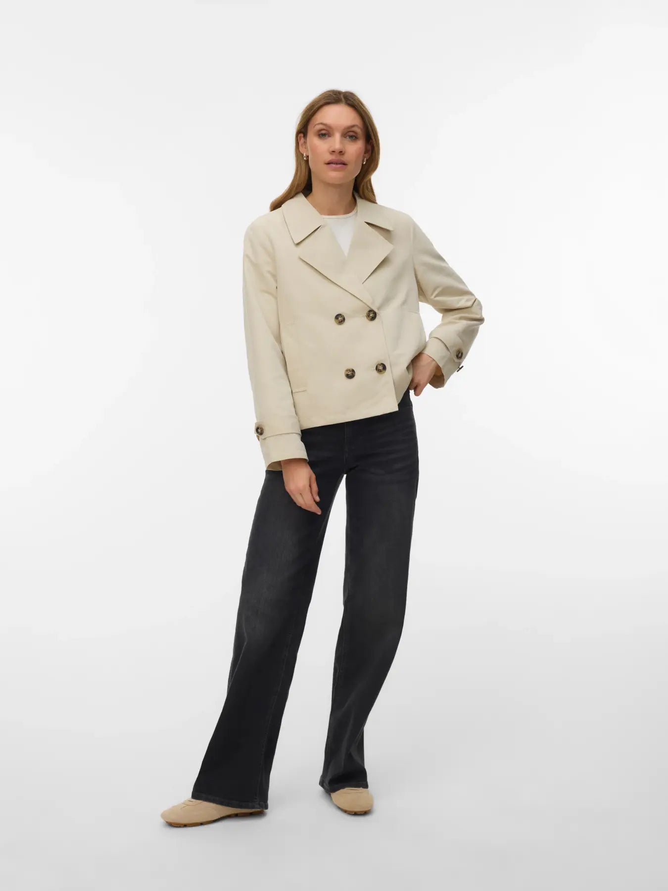VMCHLOEMIA SHORT TRENCHCOAT NOOS-OATMEAL