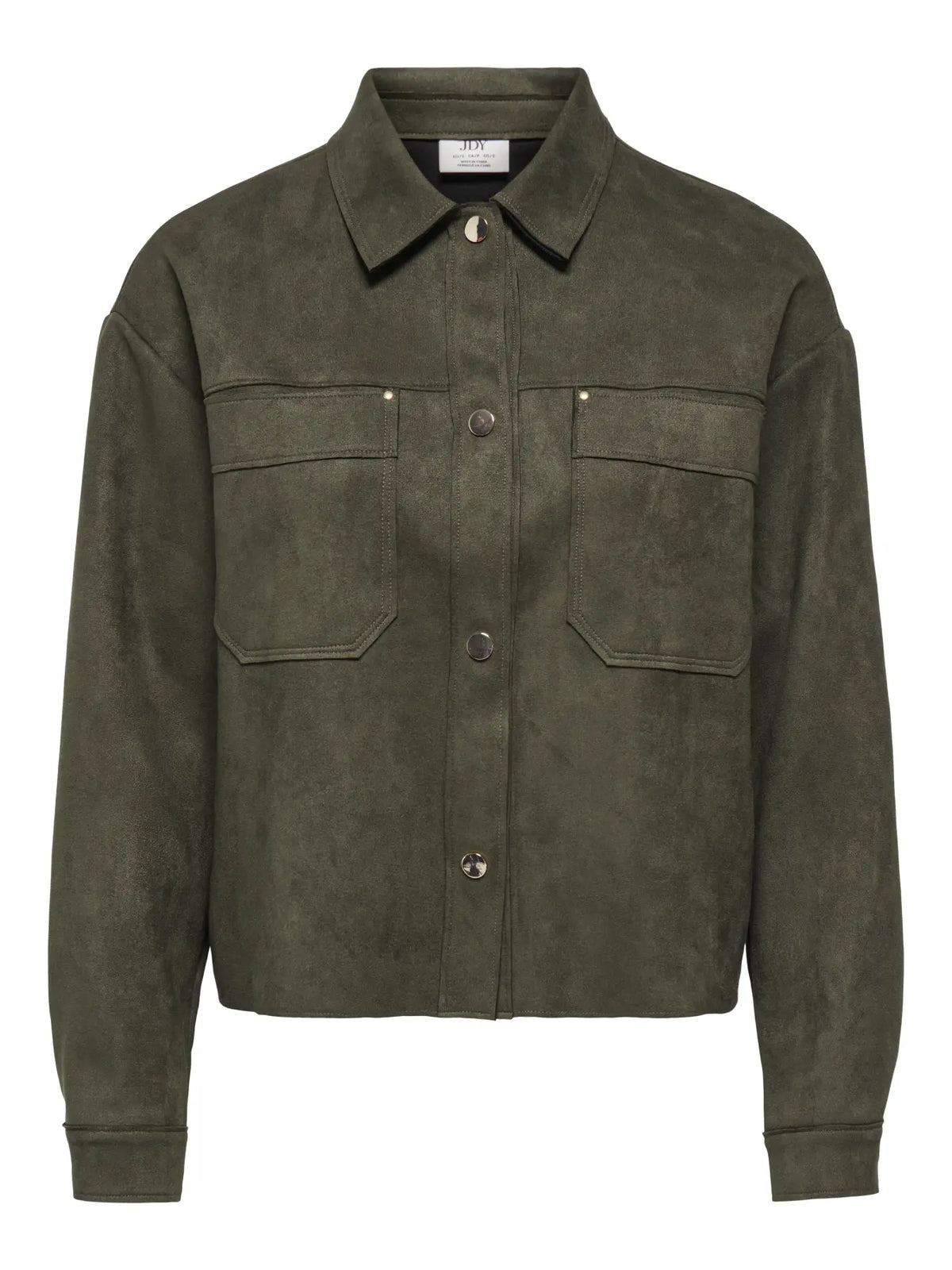 JDYJULLE L/S FAKE SUEDE SHIRT-BLACK OLIVE