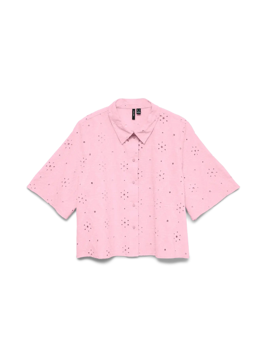 VMELIZA SHORT 2/4 SLEEVE SHIRT WVN NOOS-rosa