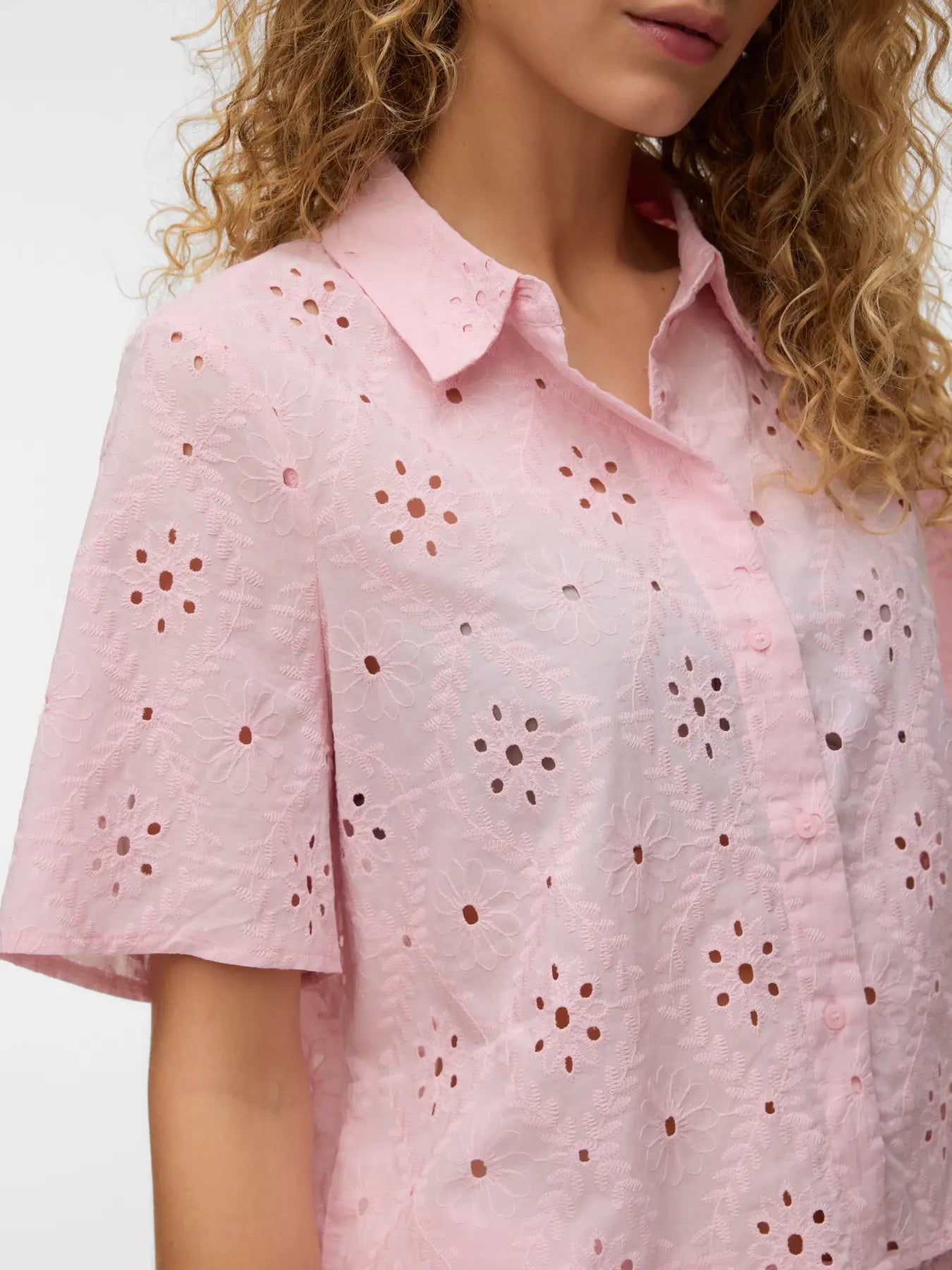 VMELIZA SHORT 2/4 SLEEVE SHIRT WVN NOOS-rosa
