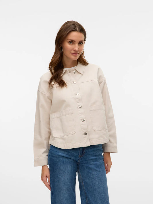 VMJAMIE LS DENIM SHACKET-BIRCH