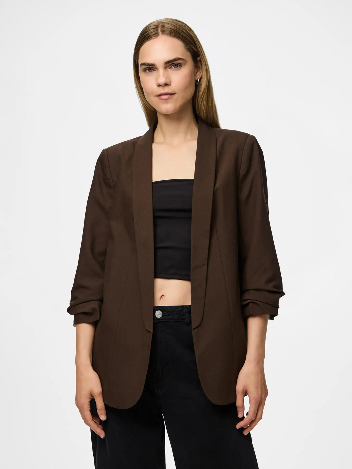 PCBOSELLA 3/4 BLAZER NOOS-BRUN