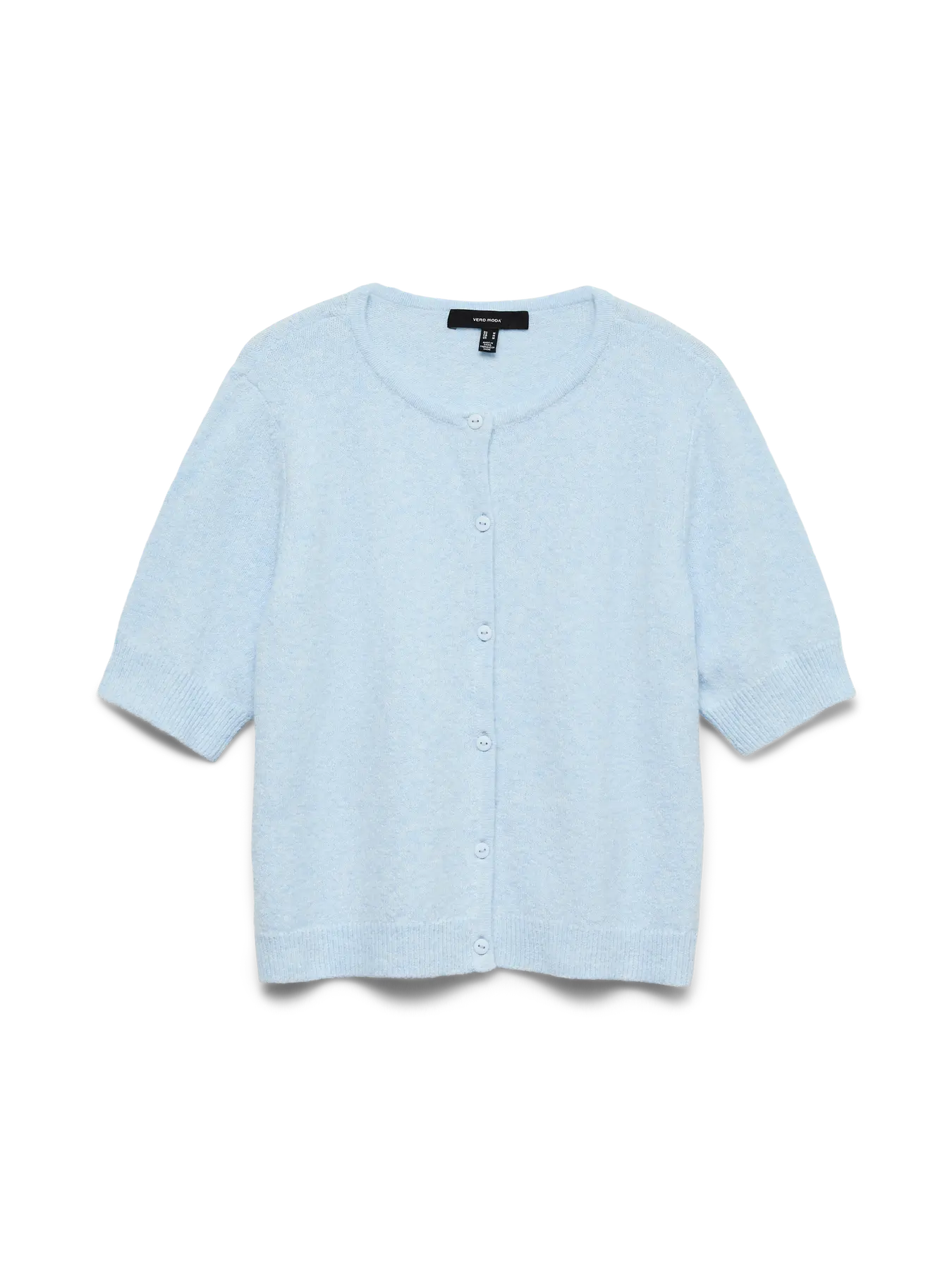 VMDOFFY 2/4 O-NECK BUTTON CARDIGAN NOOS-cashmere blue